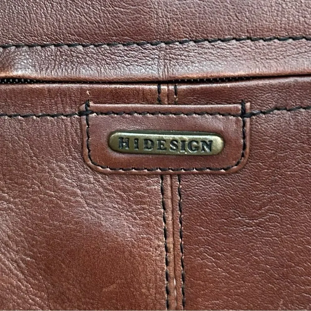 Hidesign Brown Leather Travel Bag, Tag Shows it Belonged to Denver Broncos Coach
